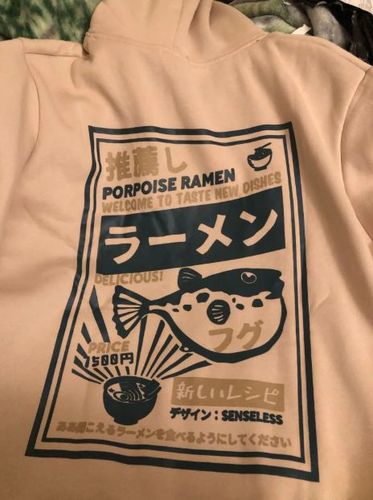 Customer photo review of Japanese Funny Ramen Noodles Hoodie