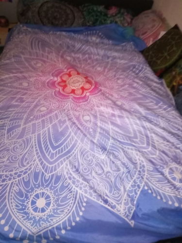Customer photo review of Blue Mandala Pattern Bedding Set