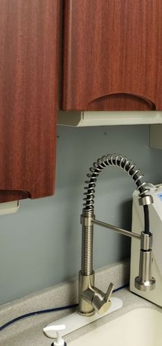 Customer photo review of KODAEN- Single Hole, Brushed Nickel, Pull Down, Sprayer Kitchen Faucet