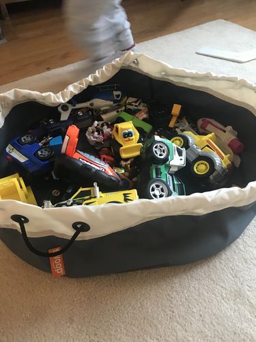 Customer photo review of Medium Toy Storage Bag - Seattle Gray