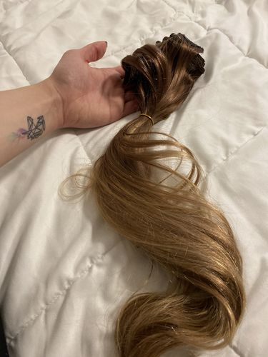Customer photo review of Clip in Extensions 100% Remy Human Hair 10 Pieces Balayage (10/12)