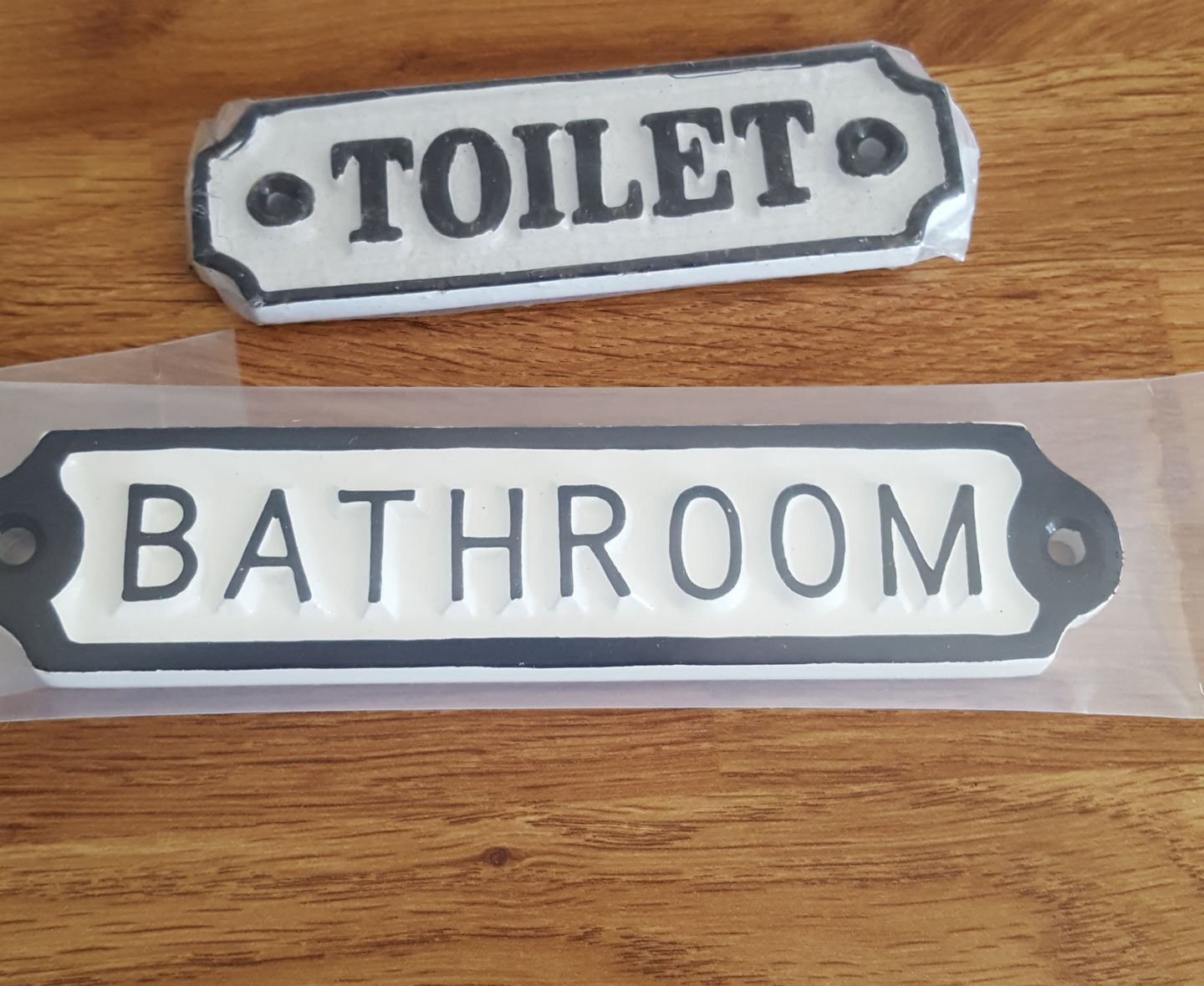 Customer photo review of Bathroom Door Sign