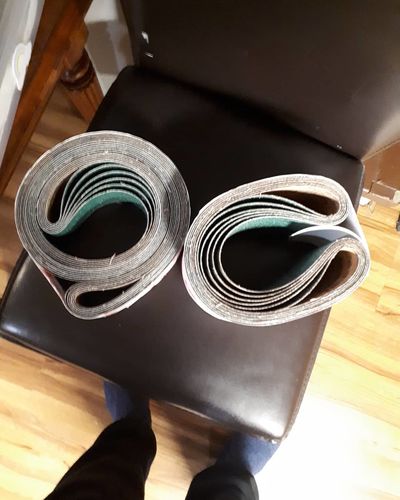 Customer photo review of 2 X 72 Inch Premium Zirconia Sanding Belts, 6 Pack