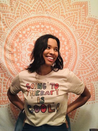 Customer photo review of Going To Therapy Is Cool! -- T-Shirt