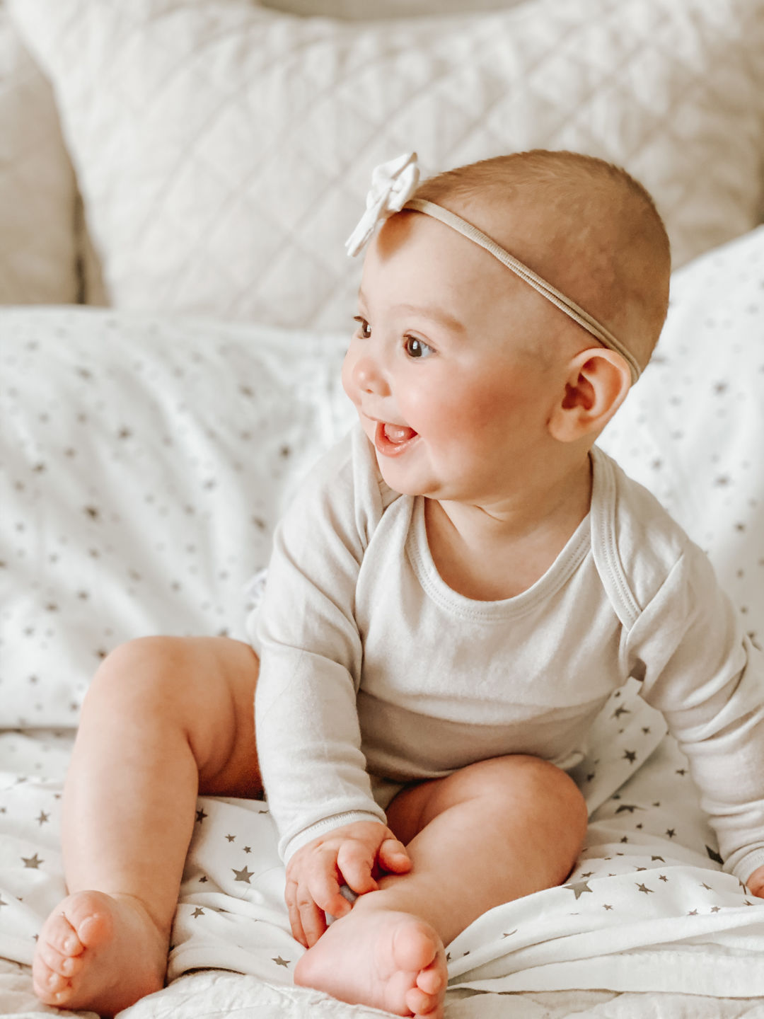 Customer photo review of Baby Bodysuit, Long Sleeve, Merino Wool, Oat