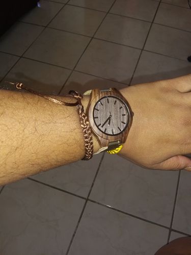 Customer photo review of Brown Bamboo Watch
