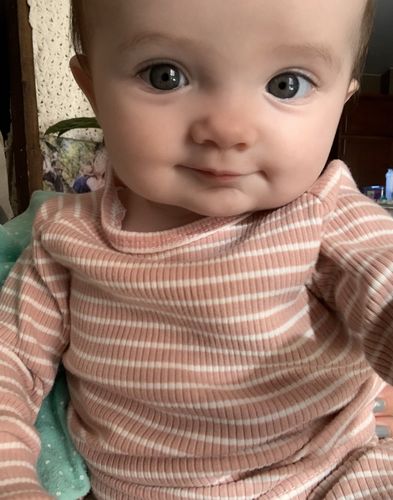 Customer photo review of Stripe pullover + jogger set