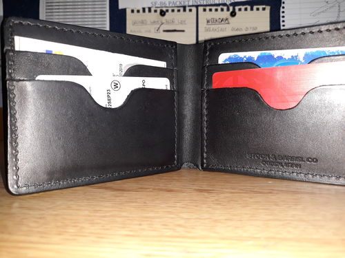 Customer photo review of No.55 | 'Black Skirting' Men's Leather Bill Fold Wallet