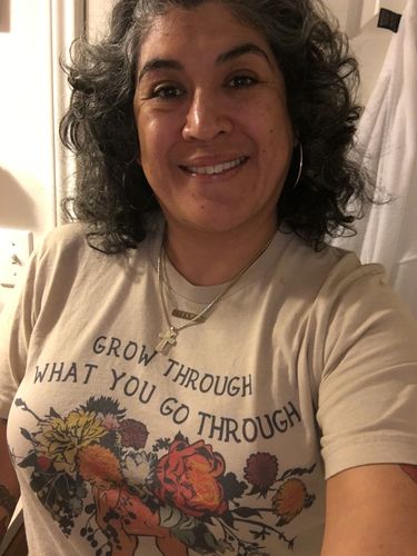 Customer photo review of Grow Through What You Go Through (Flower Pot) -- T-Shirt