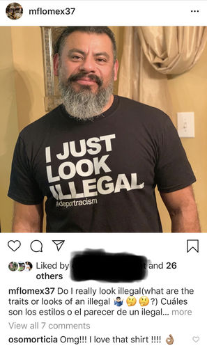 Customer photo review of I Just Look Illegal Chingon OG T-Shirt