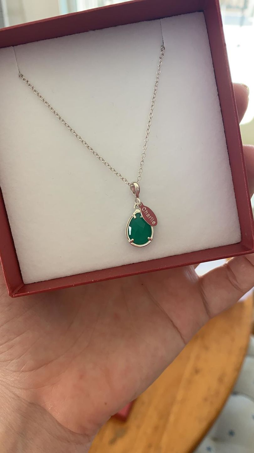 Customer photo review of "The Danique Necklace" - Name and Birthstone Necklace for Mom