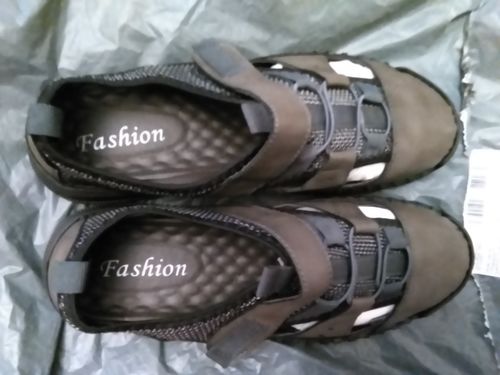 Customer photo review of Genuine Leather Cowhide Soft Sandals