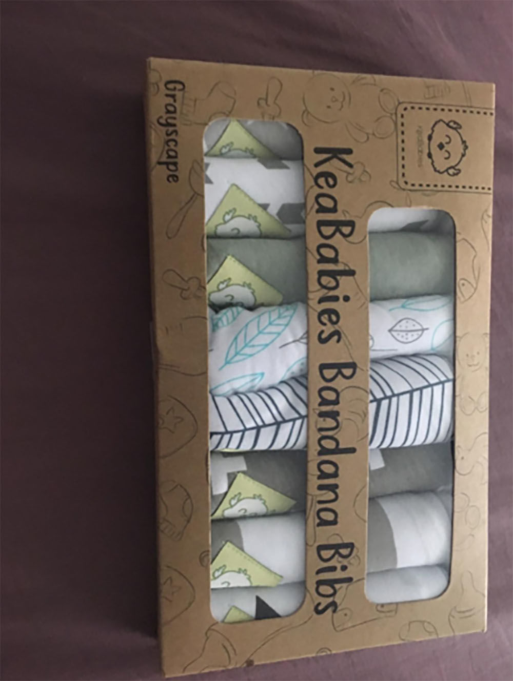 Customer photo review of Organic Baby Bandana Bibs