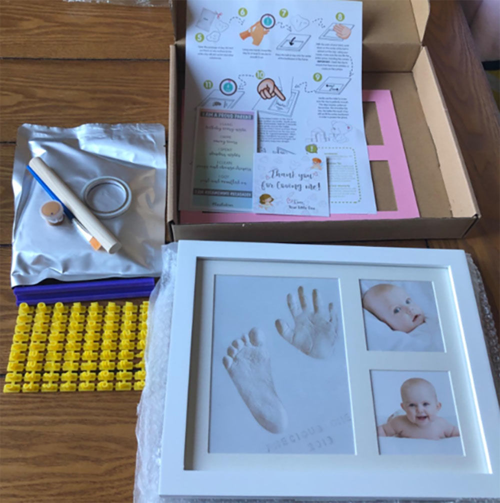 Customer photo review of Baby Handprint Footprint Keepsake Kit