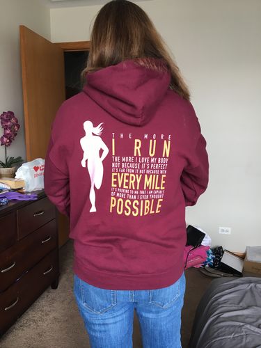 Customer photo review of Every Mile Hoodie