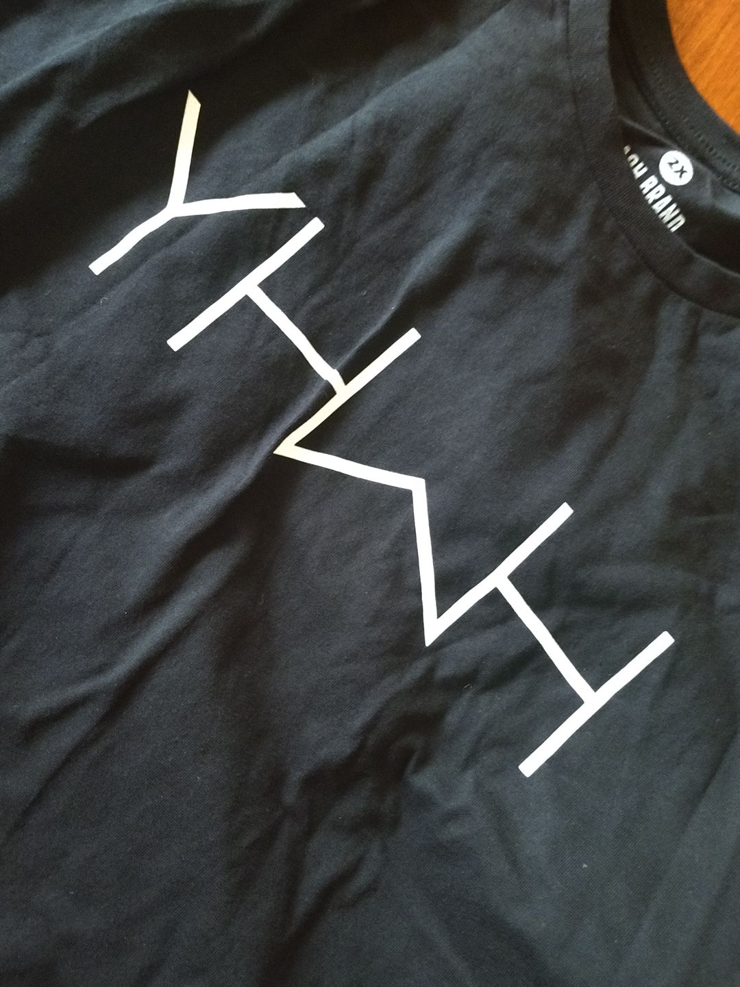 Customer photo review of YHWH  Swoop Tee (Black)