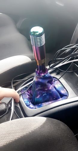Customer photo review of JDM Style Camo Fabric Racing Shift Boot Shift Knob Cover MT/AT