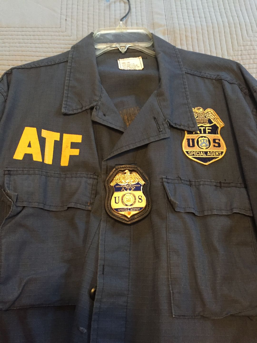 Customer photo review of US ATF Special Agent Badge Solid Copper Replica Movie Props