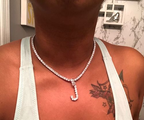 Customer photo review of ICY INITIAL NECKLACE