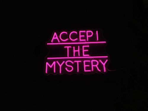 Customer photo review of 'accept the mystery ' Neon Sign