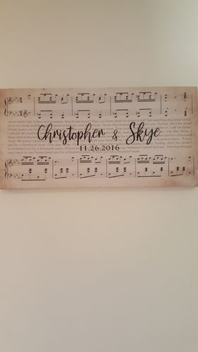 Customer photo review of Custom Couple Music Premium Canvas - Ready to Hang