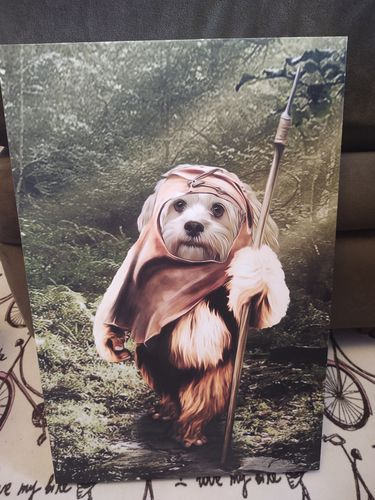 Customer photo review of Dogg-E-Wok Personalized Canvas