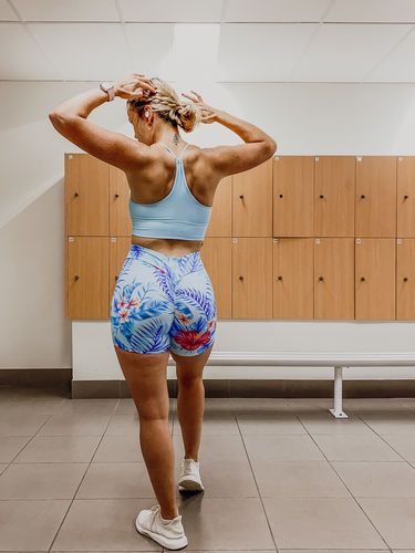 Customer photo review of Tropical Blue Booty Short