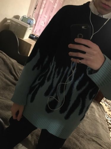Customer photo review of Blue Flames Sweater