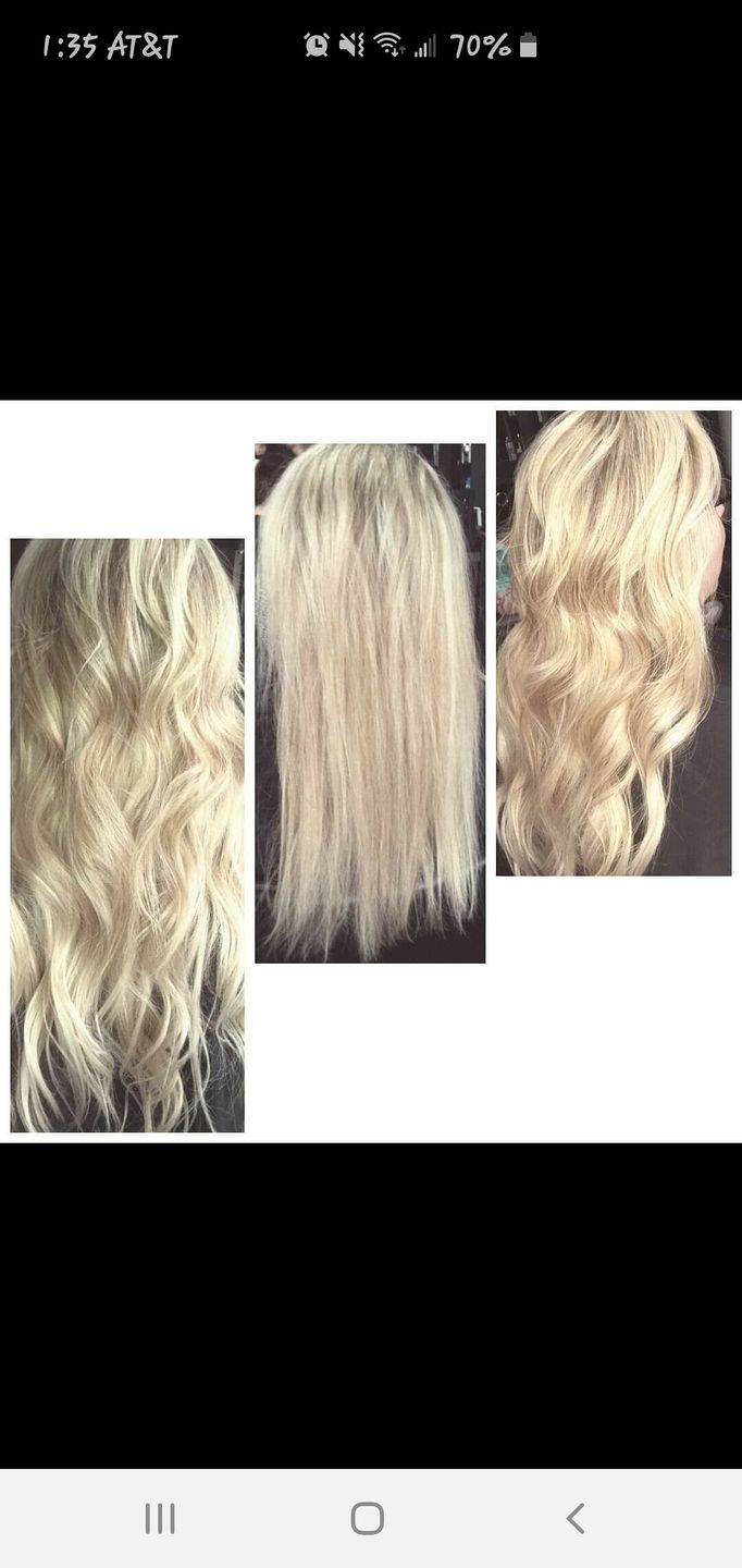 Customer photo review of Sunny Hair Tape in Extensions in Lightest Blonde Human Hair Extensions #60