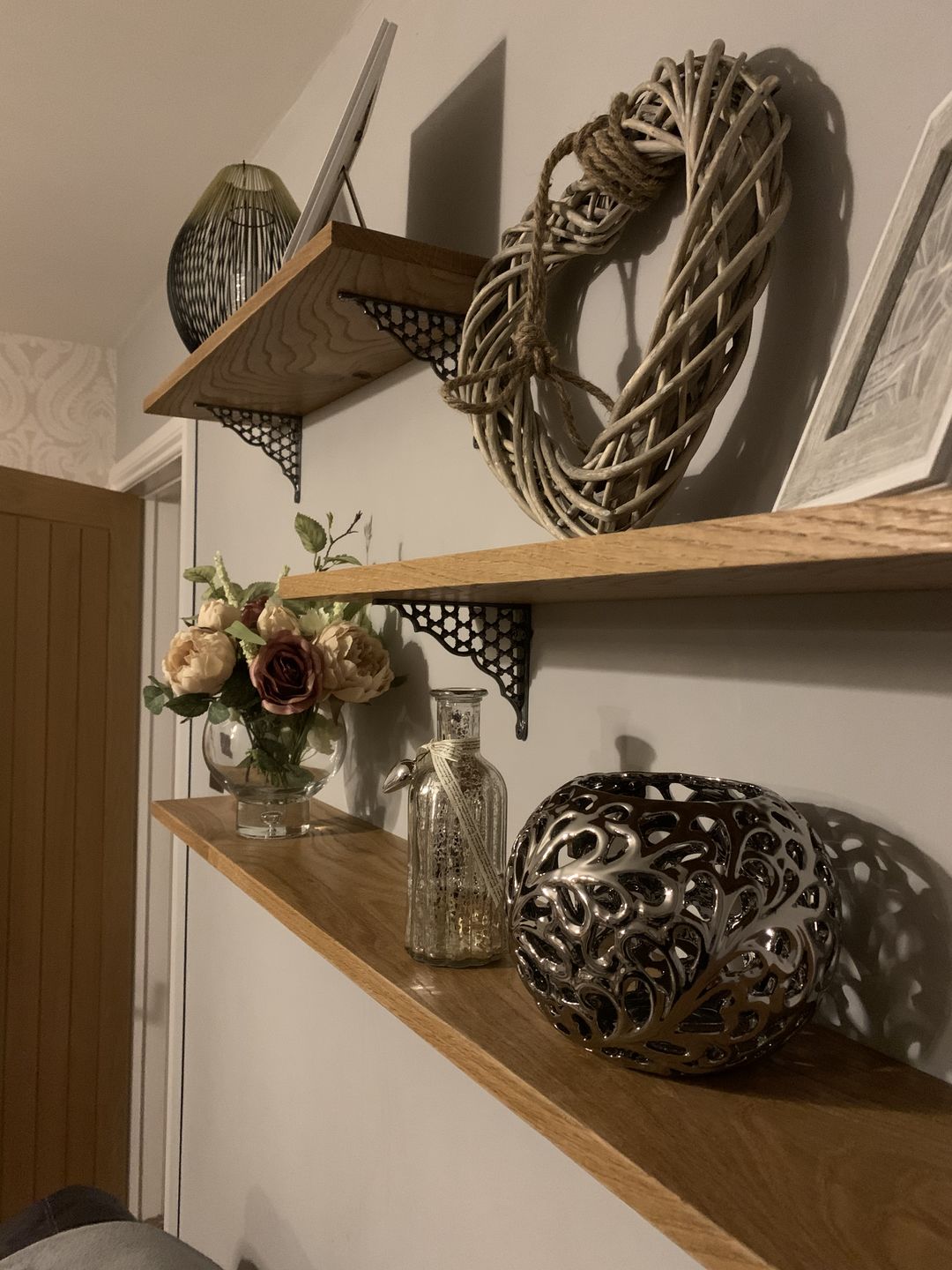 Customer photo review of 6 x 5 Inch Honeycomb Cast Iron Shelf Bracket