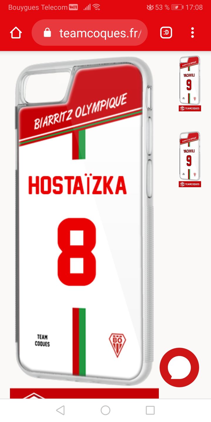 Customer photo review of Coque rugby BIARRITZ OLYMPIQUE - flocage 100% personnalisable - iPhone smartphone