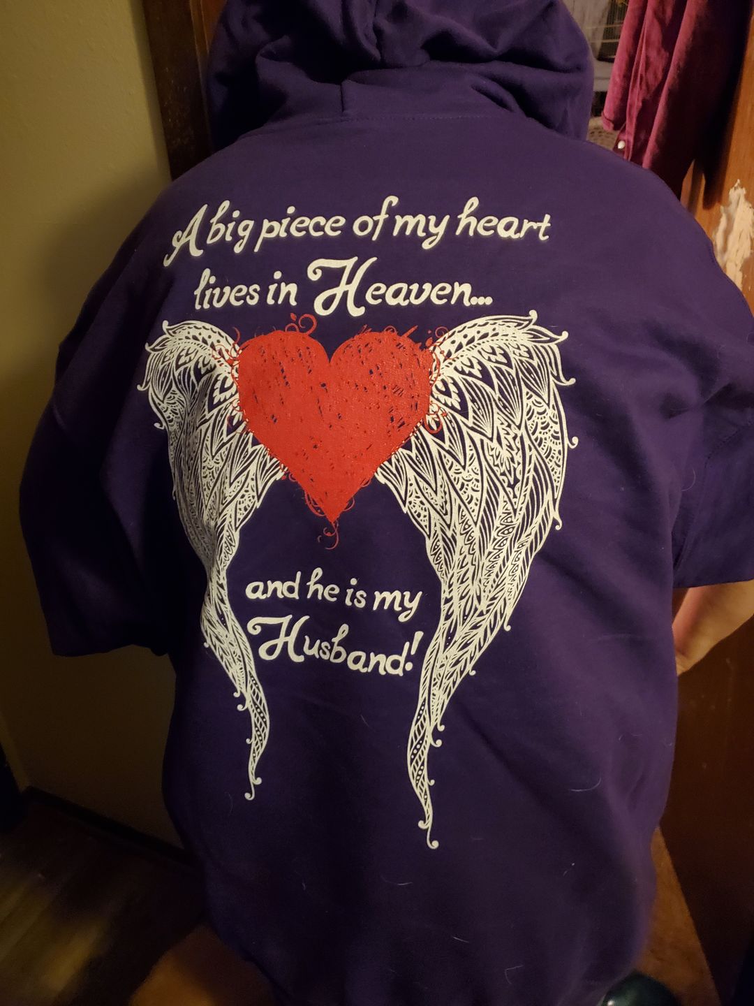 Customer photo review of Husband - A Big Piece of my Heart Hoodie