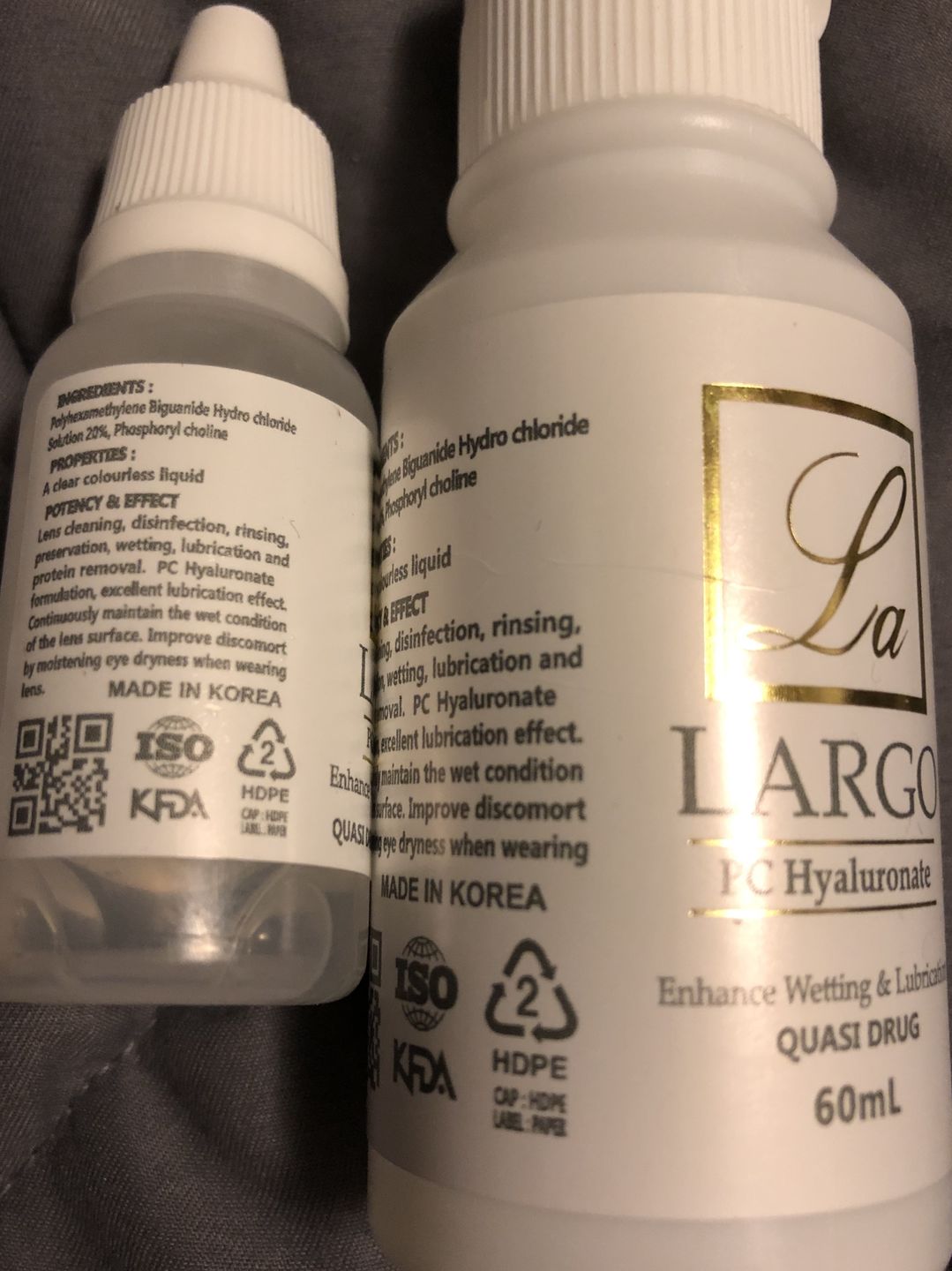 Customer photo review of Largo Contact Lens Solution 15ml
