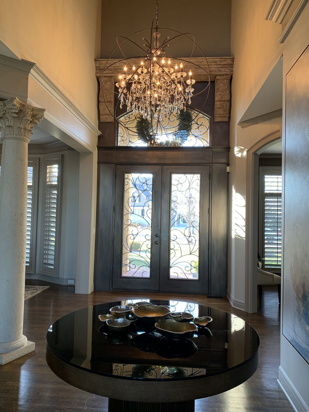 Customer photo review of MN Iron Orb Crystal Chandelier