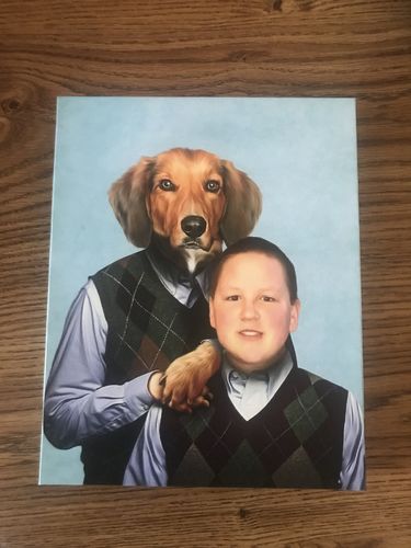Customer photo review of 'Step Doggo & Human' Personalized Canvas