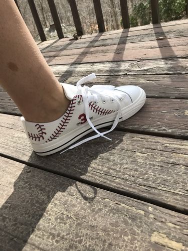 Customer photo review of Personalized Women's Baseball Premium Low Tops