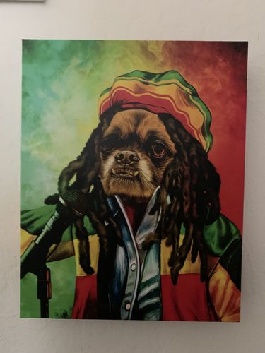 Customer photo review of 'Dog Marley' Personalized Pet Canvas