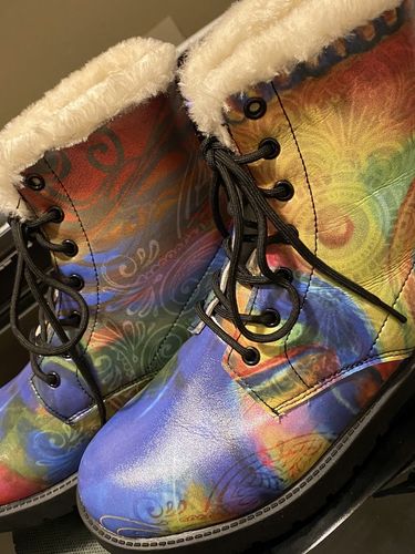 Customer photo review of Colorful Buddha Print Comfy Boots
