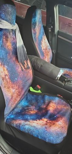 Customer photo review of Milky Way Universe Galaxy Space Print Universal Fit Car Seat Covers