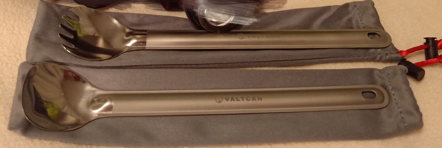 Customer photo review of Valtcan Titanium Spork Long Handle Polished Bowl