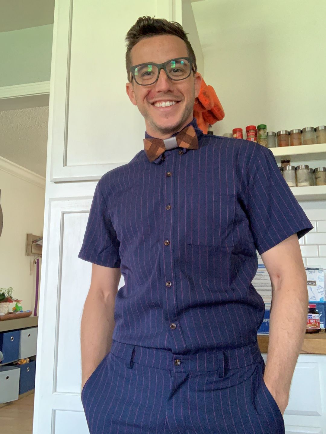 Customer photo review of Navy Chateaux Jumpsuit