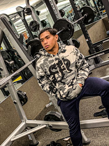 Customer photo review of PR Personal Record Big Logo Hoodie - Snow Camo