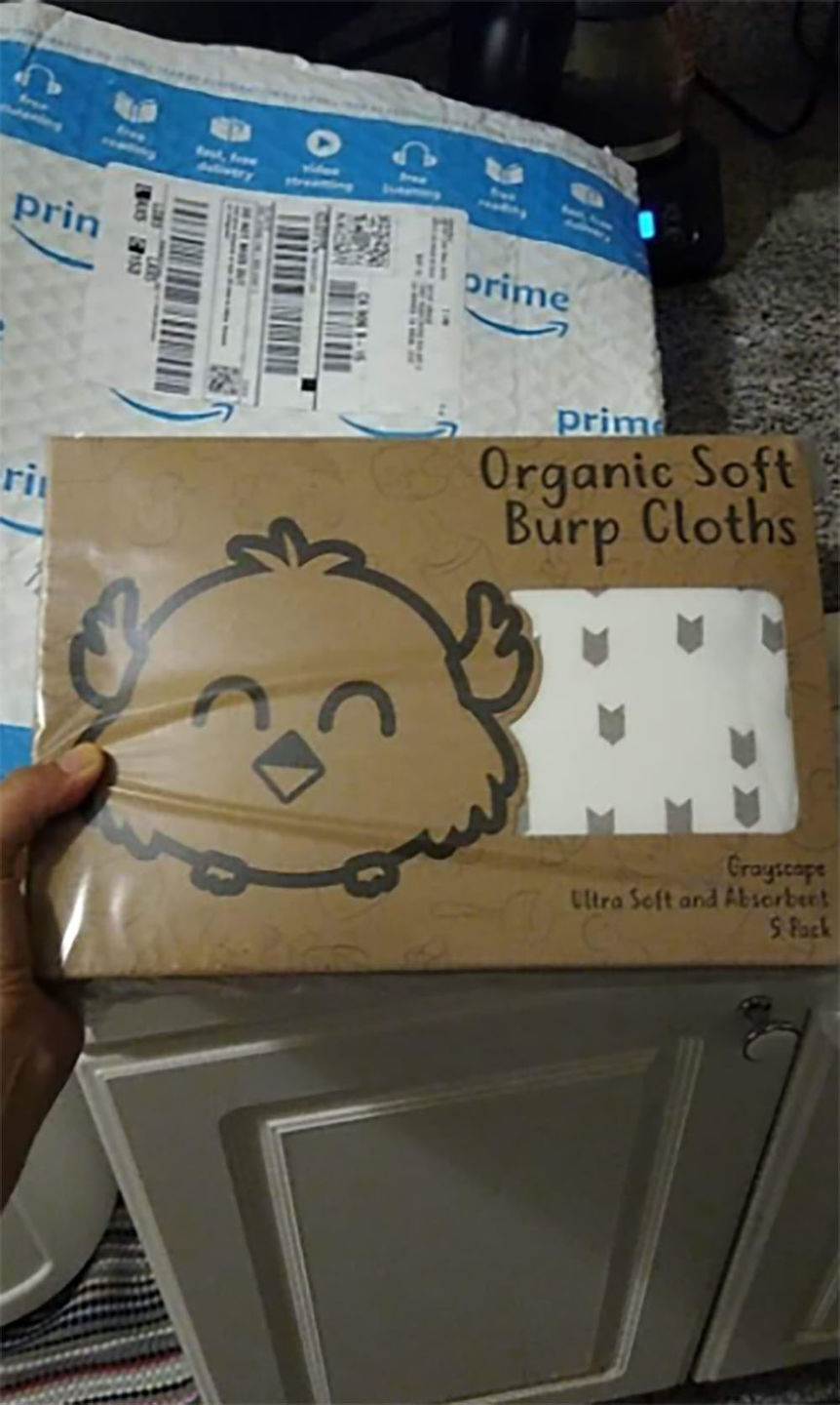 Customer photo review of Organic Baby Burp Cloths
