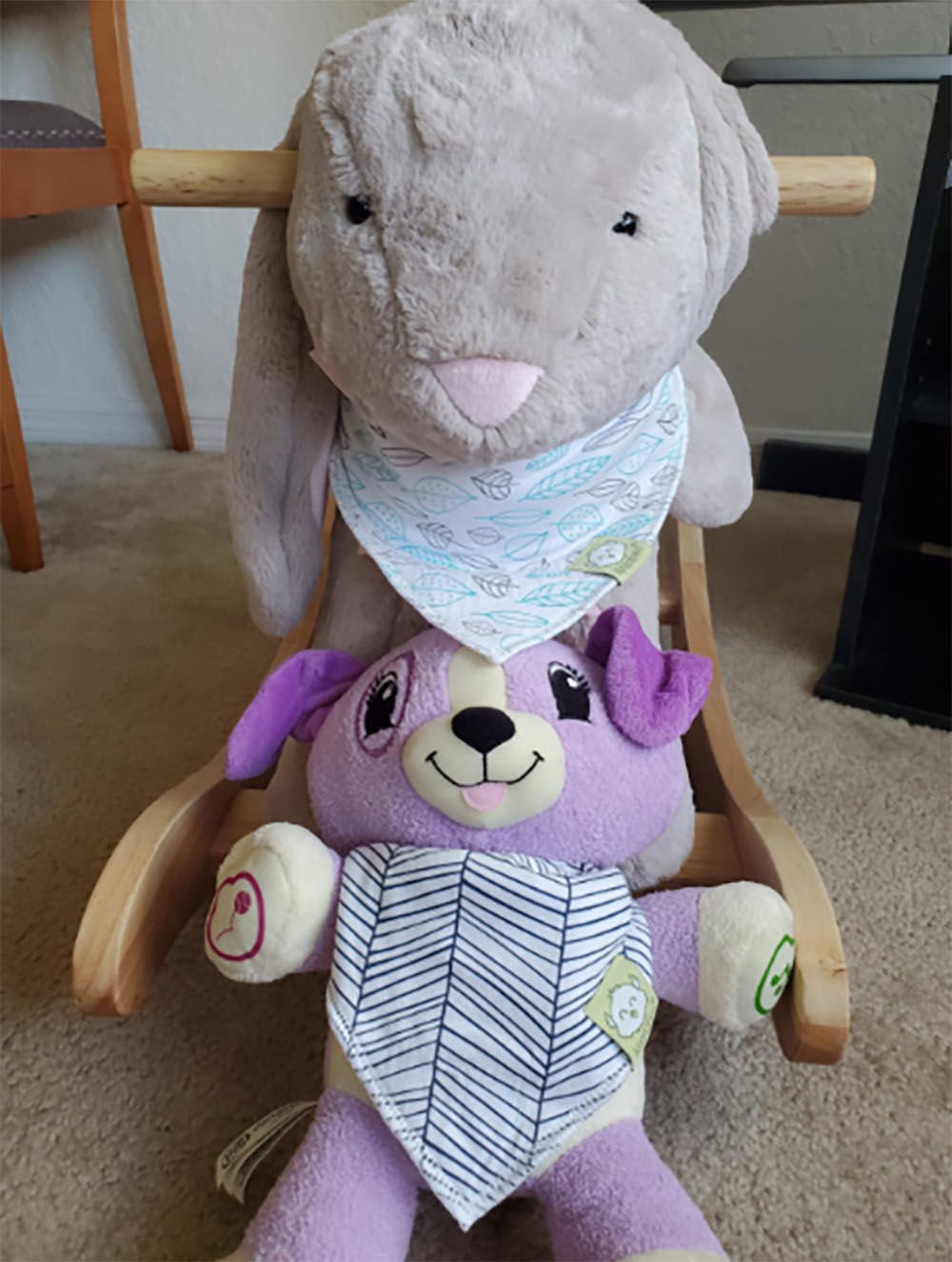 Customer photo review of Organic Baby Bandana Bibs