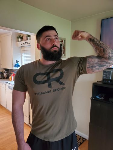 Customer photo review of Personal Record Elongated Shirt-PR401- Olive