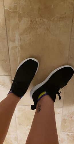 Customer photo review of Knit Elasticband Sneaker - Black