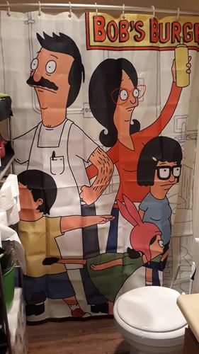 Customer photo review of Cartoon Anime Hero Family Bob's Burger Shower Curtain