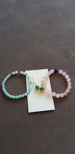 Customer photo review of BRACELET  AIGUE MARINE 6 MM