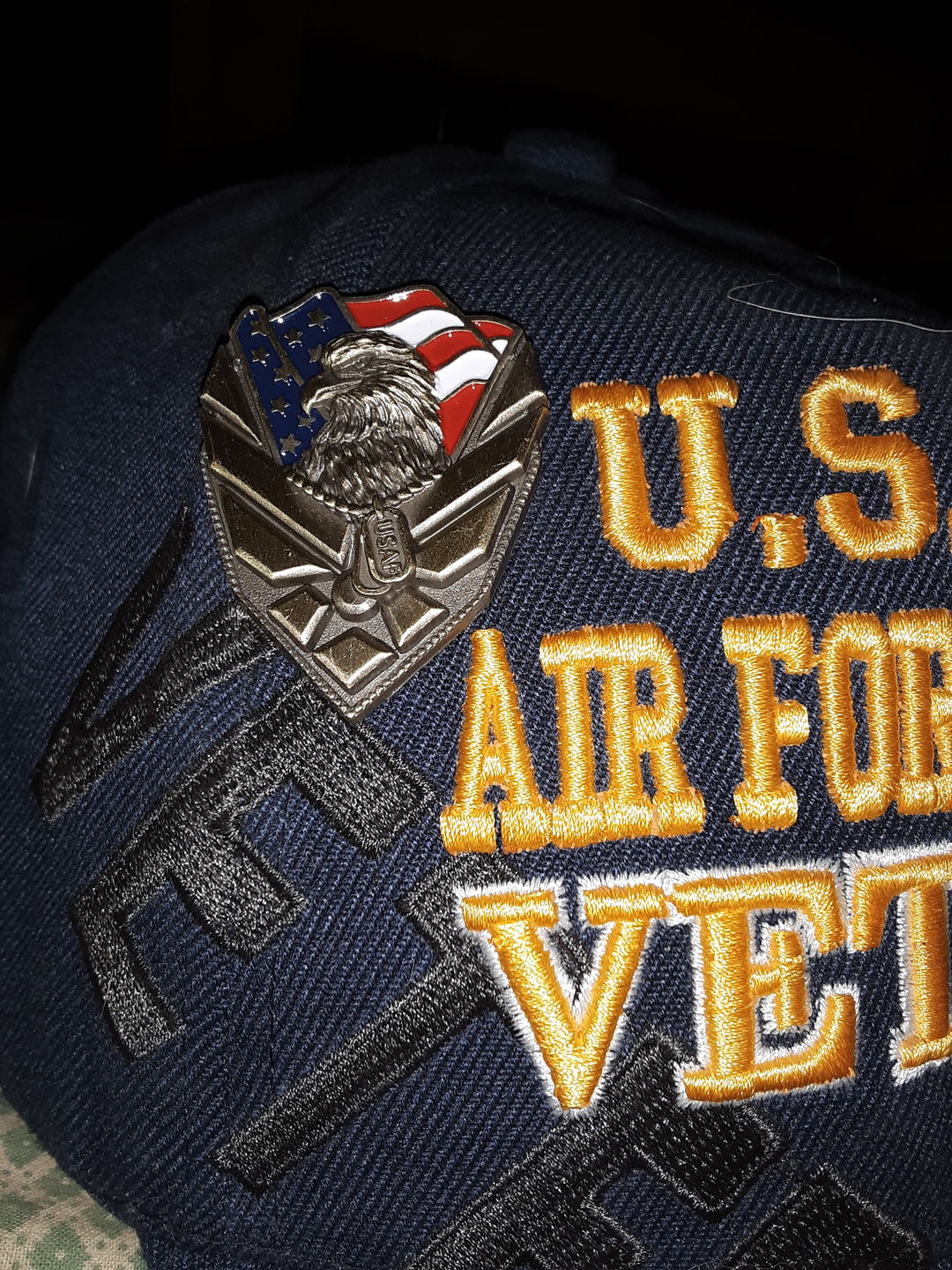Customer photo review of US Air Force Veteran Pin