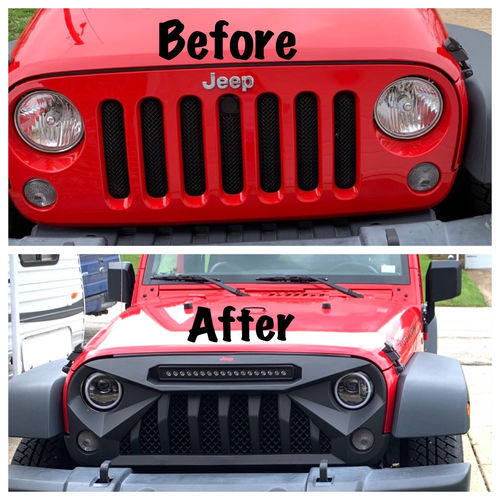 Customer photo review of Gladiator Grille w/ LED Off-Road Lights ( 07 - 18 Jeep Wrangler JK )